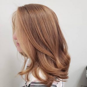 Strawberry blonde bob at Hair Cuttery