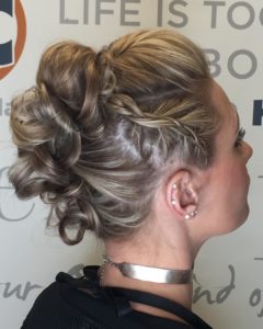 Twisted updo with braids for prom from Hair Cuttery