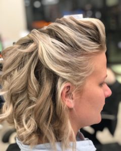 short hair half updo for prom from Hair Cuttery